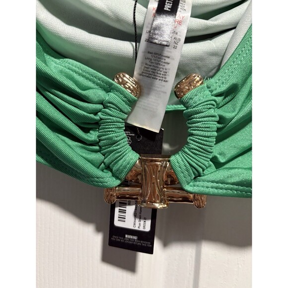 PrettyLittleThing Plus Size Lime Green Bandeau Bikini Top Size 22 - Picture 2 of 4
